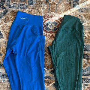 Alphalete Vibrant Blue and Deep Green Leggings